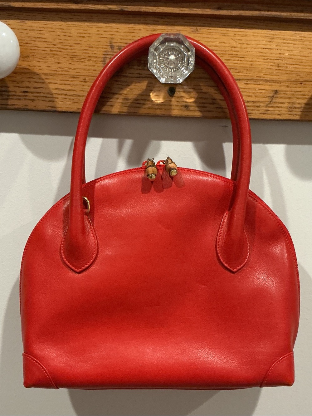 GUCCI VINTAGE Dome “Bowling” Bag RED